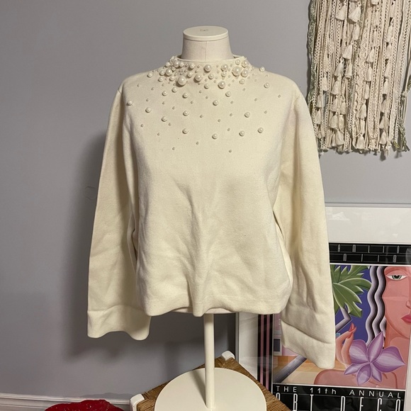 & Other Stories Oversized Pearl decoration knit sweater - Picture 1 of 5